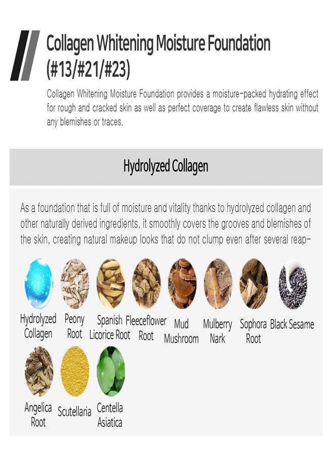 Enough Collagen 3in1 Whitening Moisture Foundation SPF15, 3.38 fl oz/ 100ml - Brightening, Moisturizing, Anti-Aging, Korean Skin Care Makeup (#23 Natural beige, 3.38 fl oz / 100ml) - Image 4